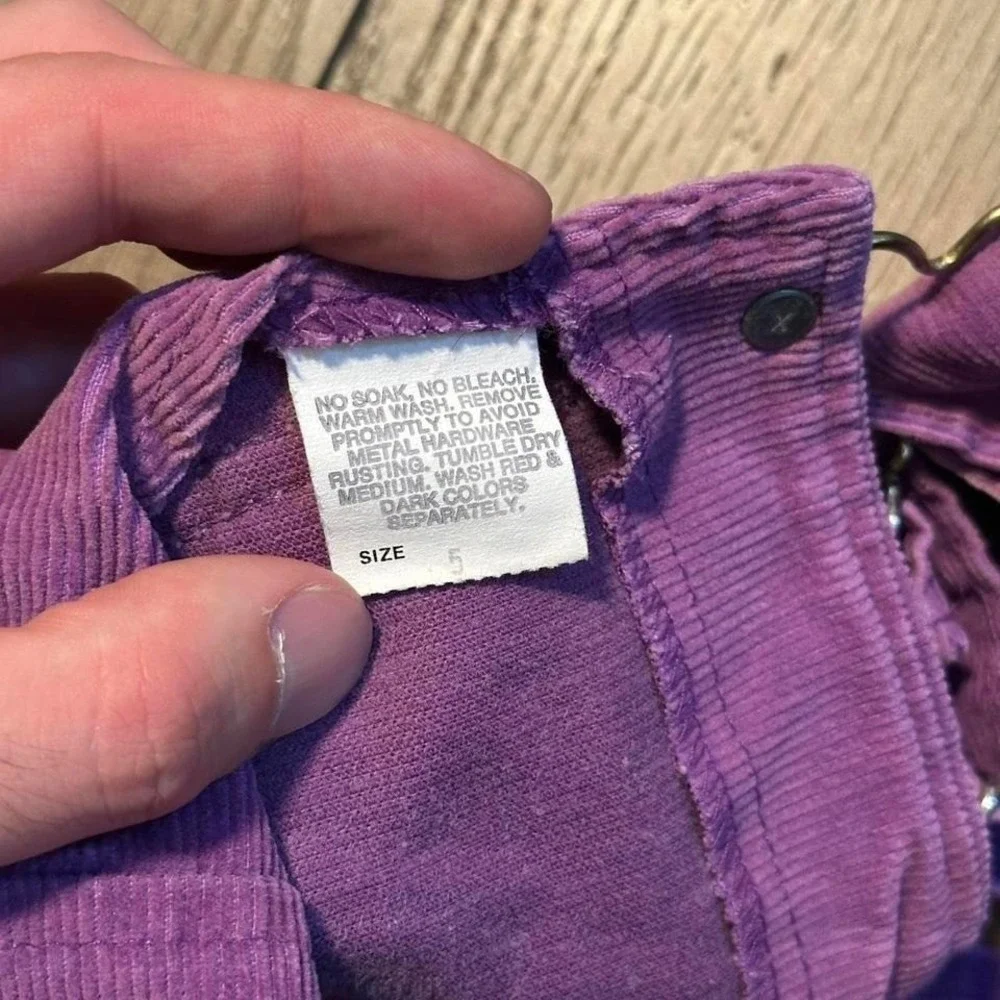 Vintage Osh Kosh B'Gosh Purple‎ Corduroy Overall Dress Skirt Girls Size 5